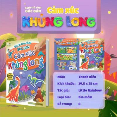 Sách - Trò Chơi Bóc Dán - Cảm Xúc Khủng Long (2 Trang Stickers) - Megabook