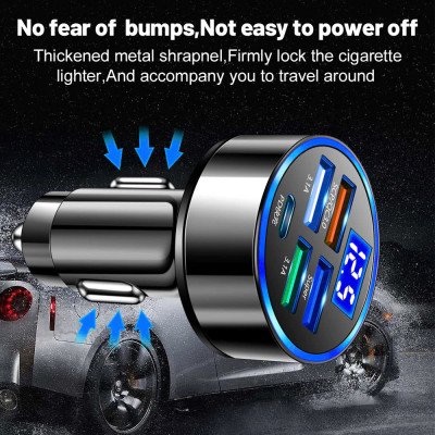 Tẩu Sạjc Nhanh Ô Tô 12V-24V QC3.0 + PD 150W – Sạc Nhanh Thông Minh, ĐÈN TRANG TRÍ , ĐỒNG HỒ TREO TƯỜNG