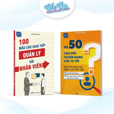 Combo 3 sách: 100 Mẫu câu giao tiếp, Bộ 50 câu hỏi tuyển dụng, Full bộ mẫu đào tạo nhân sự