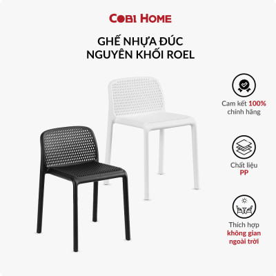 Ghế nhựa đúc tựa thấp thoáng khí Roel