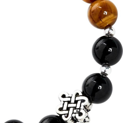 Vòng Đá Mắt Hổ Phối Charm Ngọc Quý Gemstones VT34