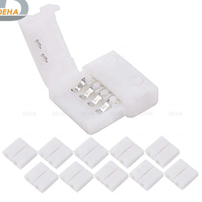 Đầu nối thẳng 4 chân cho led dây dán 5050 RGB đổi màu connector 4P pin 10 mm trang trí dán tường thạch cao, cây máy tính, màn hình, ti vi, TV, Gaming, Tiktok dán tường, chống nước bền đẹp- Chính hãng DEHA