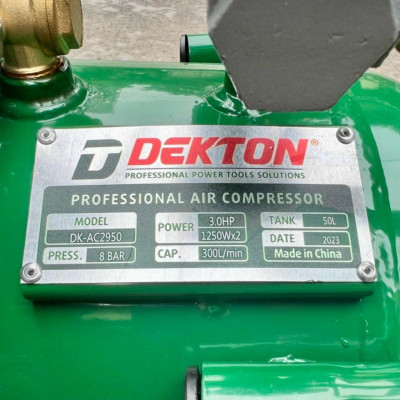 MÁY NÉN KHÍ KHÔNG DẦU 3.0Hp 52L DEKTON DK-AC2950 - HÀNG CHÍNH HÃNG
