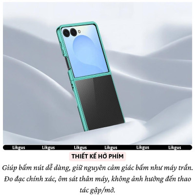 Ốp Lưng Mạ Viền Cao Cấp Cho Samsung Galaxy Z Flip 7 hiệu Likgus Platinum – Chống Sốc, Chống Trầy, Trong Suốt Sang Trọng, Siêu Mỏng Nhẹ - Hàng nhập khẩu