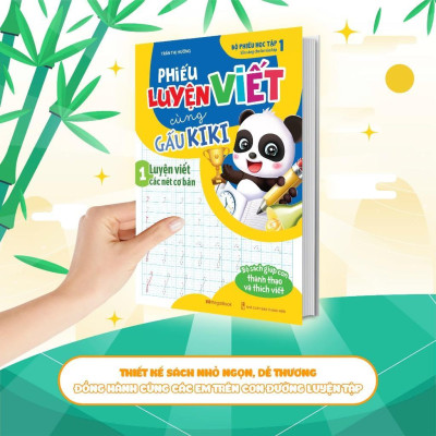 Sách - Phiếu Luyện Viết Cùng Gấu Kiki 1 - Luyện Viết Các Nét Cơ Bản - Megabook