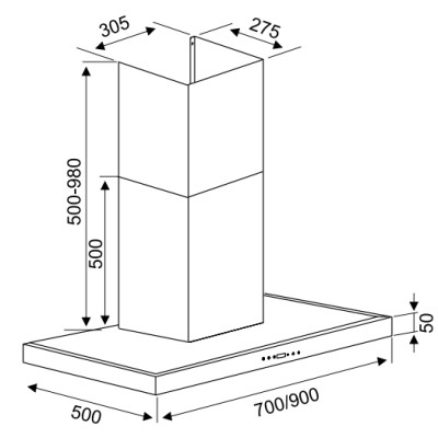 Máy hút mùi Kocher K-225C (90CM) - Hàng Chính Hãng