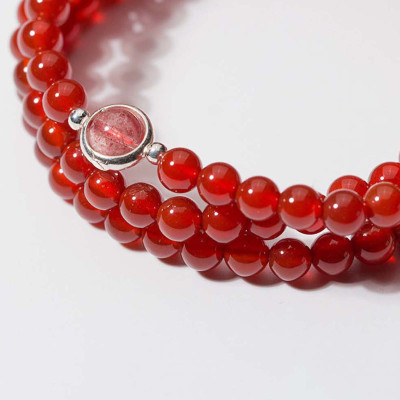 Vòng 3 line đá mã não đỏ mệnh hỏa, thổ - Ngọc Quý Gemstones