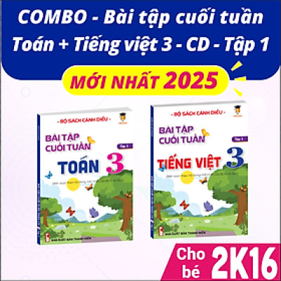 Sách - Combo bài tập cuối tuần Toán và Tiếng Việt Lớp 3 Cánh diều Học kì 1 (2 cuốn) VietJack