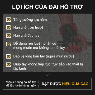 Lysin - đai hỗ trợ bảo vệ cổ tay, lòng bàn tay chất liệu cao su thoáng khí chống trượt tập gym chuyên nghiệp găng tay tập gym dây kéo lưng lifting straps năng tạ kéo xà deadlift tập gym