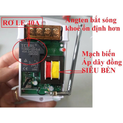 Bộ Điều Khiển Máy Bơm Nước , Điện Đèn Từ Xa 220V – Khiển Xa Từ 1–5KM Công Suất Lớn 40A 3000W Loại Xịn