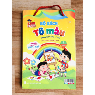 Sách - Combo Bé tô màu nhiều chủ đề song ngữ Việt Anh cho trẻ từ 3-4 tuổi và 5-6 tuổi (2 bộ - 16 cuốn)