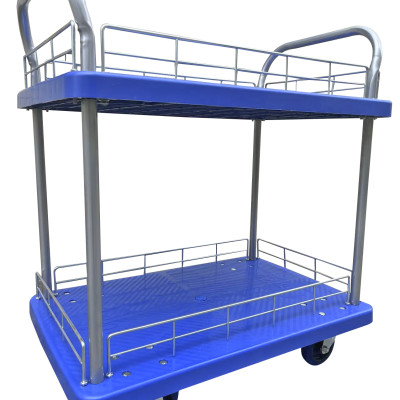 Xe đẩy hàng 2 tầng MINGWEI tải trọng 150kg (HÀNG CHÍNH HÃNG)