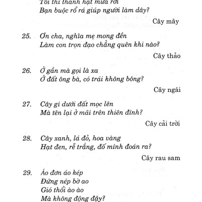 Câu Đố Tuổi Thơ