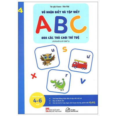 Sách Muki - Bộ 5 Cuốn Vở Nhận Biết Và Tập Viết ABC Qua Các Trò Chơi Trí Tuệ (Dành Cho Trẻ Từ 4-6 Tuổi)