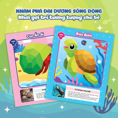 Sách Ghép Hình Sticker 3D - Đại Dương 3 - Sách Bóc Dán Ghép Hình Sáng Tạo Cho Bé - Megabook
