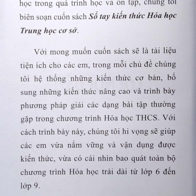 Sổ Tay Kiến Thức Hóa Học Trung Học Cơ Sở