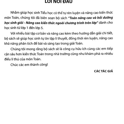 Toán Nâng Cao Và Bồi Dưỡng Học Sinh Giỏi Lớp 2 (Nâng Cao Kiến Thức Ngoài Chương Trình Lên Lớp)