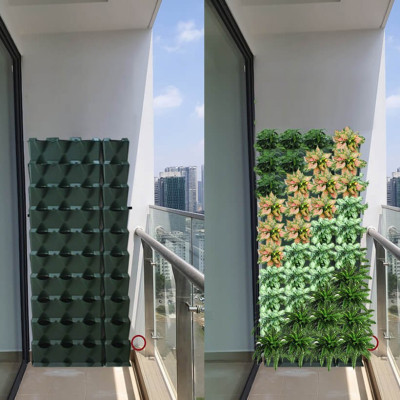 10 tầng Module Trồng Cây Ban Công Cao Cấp dạng Đứng Vertical Có Tưới Nhỏ Giọt Bán tự động (kèm 1 khay nước+ bộ tưới) dành cho ban công KHÔNG có vòi cấp nước nhập khẩu Bồ Đào Nha