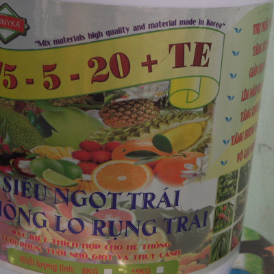 XÔ 15 KG PHÂN BÓN NPK 15-5-20 TE , PHÂN BÓN THÚC TRÁI NẶNG KÝ 