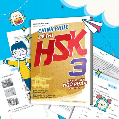 Sách - Chinh Phục Đề Thi HSK 3 + HSK 4 + HSK 5 - Kèm Giải Thích Ngữ Pháp Chi Tiết - Combo 3 Cuốn - Megabook