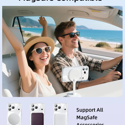 Ốp Lưng Trong Camera Control Magnetic MIPOW KINGBULL cho iPhone 17 Pro Max, Chống Sốc, Tempered Transparent Case_ Hàng chính hãng