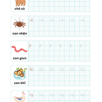 Vở Luyện Viết - Hạ Cỡ Chữ - Chữ 1 Ô Li Nhỏ - Quyển 2: Chữ Thường
