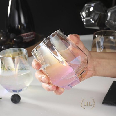 BÌNH CỐC THỦY TINH DECOR NÚM GỖ | BỘ BÌNH CỐC THỦY TINH LỤC GIÁC PHONG CÁCH SCANDINAVIA NÚM GỖ