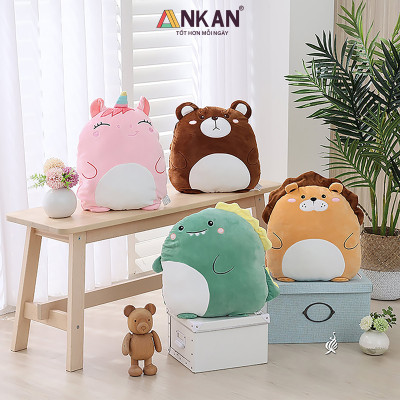 Bộ chăn gối văn phòng 3 trong 1 kiểu Sư Tử Bờm Nâu Độc Đáo