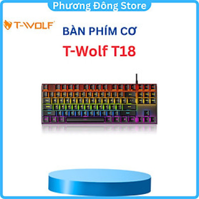 Bàn Phím cơ T-Wolf T18, Blue Switch, USB, LED, 87 Gaming - Hàng chính hãng