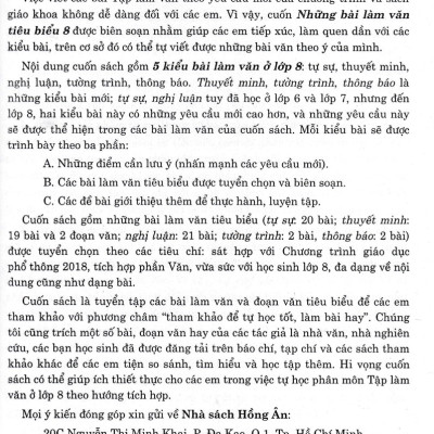 Những Bài Làm Văn Tiêu Biểu 8 (Dùng Chung Các Bộ SGK Hiện Hành) _HA