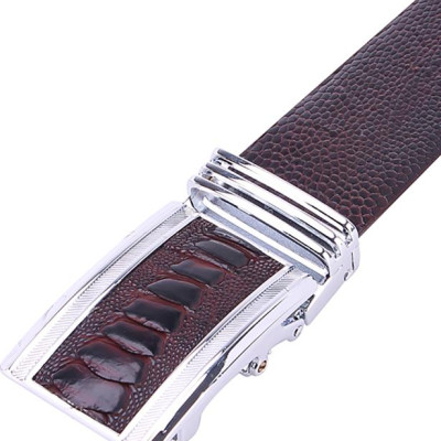 Thắt Lưng Nam Da Đà Điểu Bản Lớn Huy Hoàng HT4418 - Nâu Đất