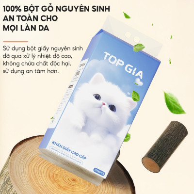Thùng 10 bịch giấy treo đa năng 4 lớp 1000 tờ GiaGia, Top Gia, Khăn rút vệ sinh treo tường