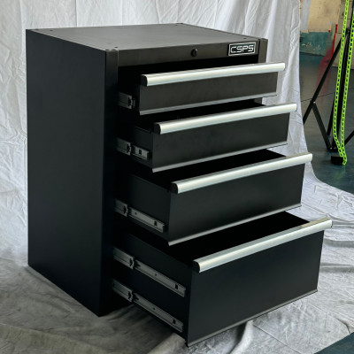 Tủ dụng cụ CSPS 61cm - 04 hộc kéo màu đen (tay nắm trắng)