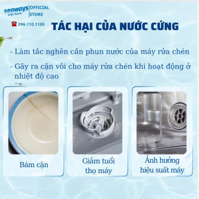 Combo 5 Túi muối rửa chén bát Seaways dành cho máy rửa chén bát - 500g/túi