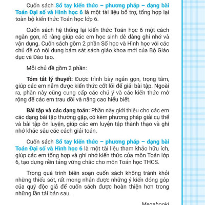 Sổ Tay Kiến Thức - Phương Pháp - Dạng Bài Đại Số Và Hình Học Toán 6