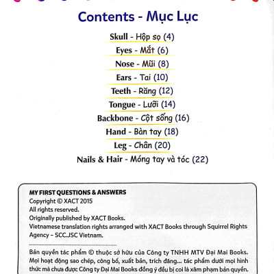 Mẹ Hỏi Bé Trả Lời - Song Ngữ Anh-Việt - Body Parts - Cơ Thể Người (Dành Cho Trẻ Từ 2-7 Tuổi)