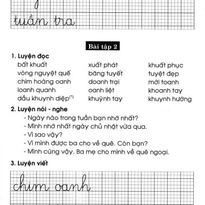 Vở Luyện Tập Tiếng Việt 1 Tập 2(Theo Chương Trình Tiểu Học Mới Định Hướng Phát Triển Năng Lực) ( Tái Bản)