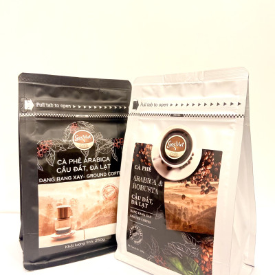 Cà phê Arabica và Robustar cầu đất, đà lạt- 100% cà phê nguyên chất dạng rang xay 500g