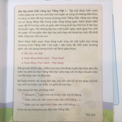 Combo Sách Bài Tập Phát Triển Năng Lực Tiếng Việt Tập 1 + Tập 2 (Biên Soạn Theo Chương Trình Giáo Dục Phổ Thông Mới)