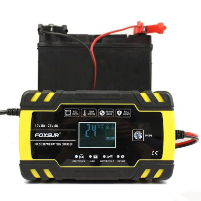 Hàng Nhật - Sạc Ắc Quy Foxsur Thông Minh 12V–24V - 150Ah - Tự Ngắt, Khử Sunfat, Phục Hồi Ắc Quy Siêu Hiệu Quả , đèn ốp trần