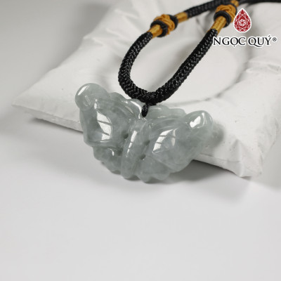 Mặt dây chuyền bướm đá cẩm thạch 24x44mm mệnh hỏa mộc - Ngọc Quý Gemstones