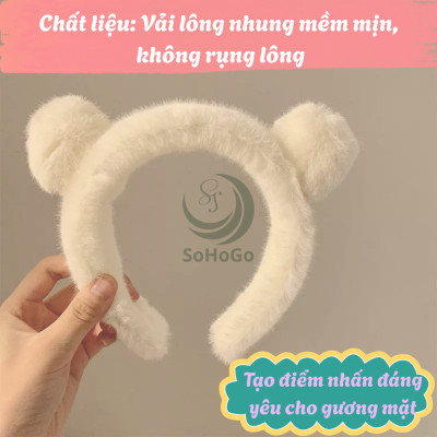 Băng Đô Tai Gấu Lông Mềm Siêu Cưng -Bờm Tai Gấu Lông Mịn Dễ Thương -Băng Đô Tai Gấu Lông Xù Hàn Quốc