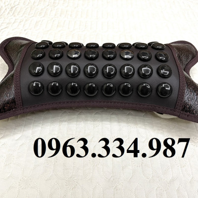 Gối đá nhiệt nóng tourmaline Fanocare kết hợp 2 viên đá từ tính giúp giảm mỏi vai gáy (Loại nhỏ) (Tặng kèm 1 vòng tay đá tourmaline)