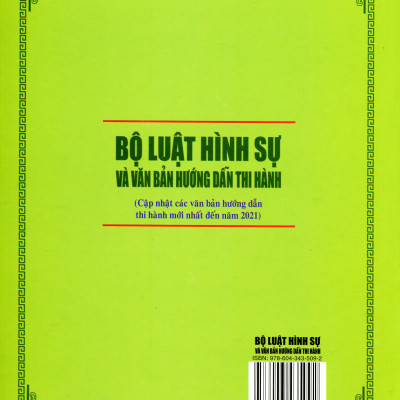 Sách - Bộ Luật Hình Sự Và Văn Bản Hướng Dẫn Thi Hành 