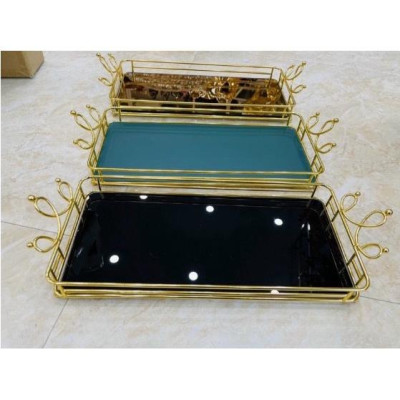 KHAY ÚP LY CỐC VƯƠNG MIỆNG 3 MẦU XANH, ĐEN , VÀNG TRÁNG GƯƠNG CAO CẤP