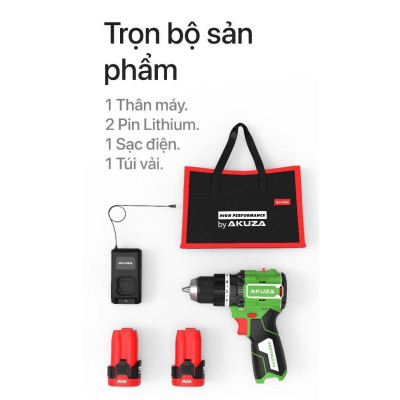 MÁY KHOAN PIN 16.8V (XANH LÁ GALAXY) AKUZA F1 ATC - HÀNG CHÍNH HÃNG