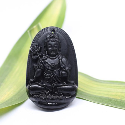 Mặt Dây Chuyền Đại Thế Chí Bồ Tát Đá Obsidian Ngọc Quý Gemstones DTCBTO