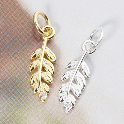 Combo charm bạc chiếc lá treo - Ngọc Quý Gemstones 
