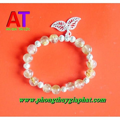 VÒNG ĐEO TAY PHONG THỦY THẠCH ANH TÓC VÀNG