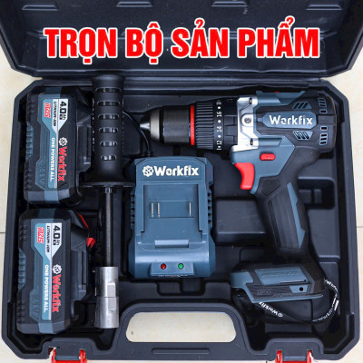 Máy khoan pin Workfix  Đầu Kẹp 13 Ly HM-ID100AK Lực Siết 100N.M - Máy khoan 3 Chức Năng - Bảo Hành chính hãg 6 tháng